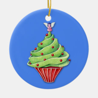 Weihnachtsbaum Cupcake blauer Ornament