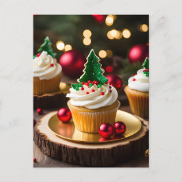 Weihnachtsbaum Cupcake Urlaub Postkarte
