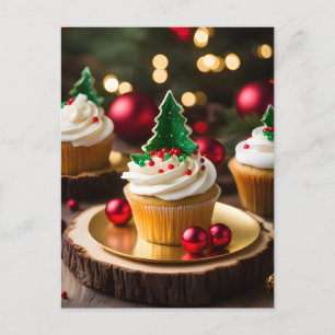 Weihnachtsbaum Cupcake Urlaub Postkarte