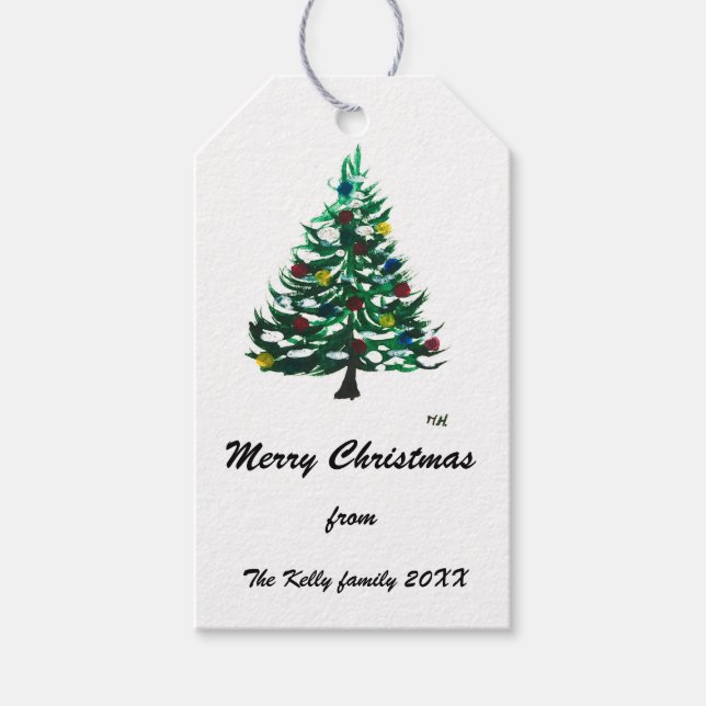 Weihnachtsbaum Custom Gift Tags Geschenkanhänger (Vorderseite)