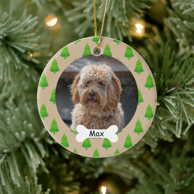 Weihnachtsbaum Custom Pet Puppy Dog Foto Keramik Ornament (Baum)