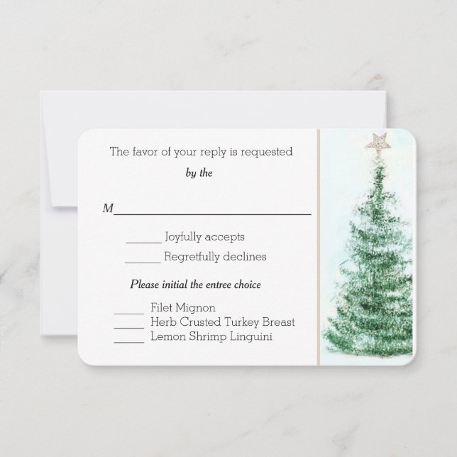 Weihnachtsbaum Custom RSVP Card (Vorderseite)