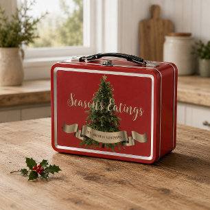 Weihnachtsbaum Custom Season's Eatings Holiday Metall Brotdose