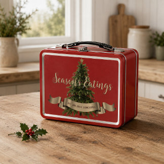 Weihnachtsbaum Custom Season's Eatings Holiday Metall Brotdose