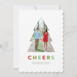 Weihnachtsbaum Cut Out Holiday Cheers Card Feiertagskarte