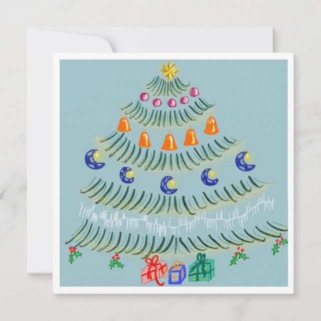Weihnachtsbaum Dankeskarte (Vorderseite)