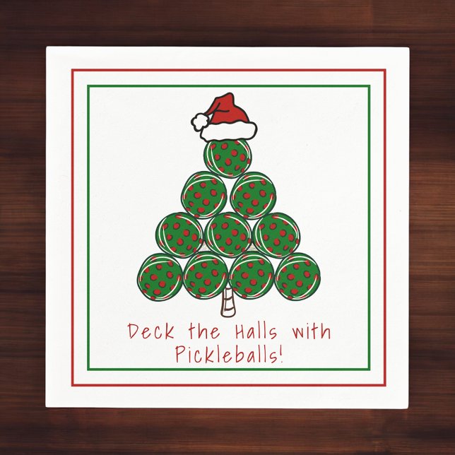 Weihnachtsbaum Deck die Hallen mit Pickleballs Serviette (Von Creator hochgeladen)