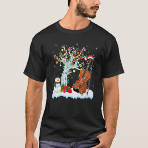 Weihnachtsbaum-Dekorationslichter Musikalische Vio T-Shirt