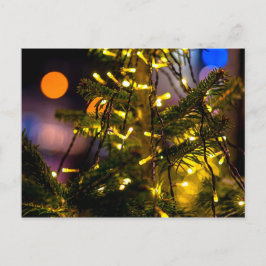 Weihnachtsbaum, dekorative Lichter Postkarte