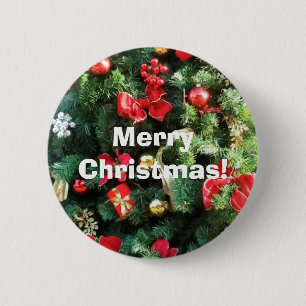 Weihnachtsbaum dekoriert button