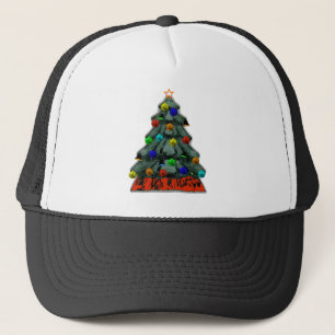 Weihnachtsbaum dekoriert das MUSEUM Zazzle Geschen Truckerkappe
