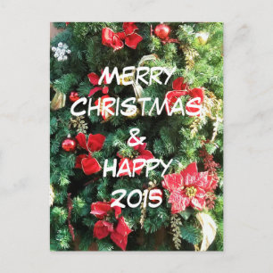 Weihnachtsbaum dekoriert feiertagspostkarte