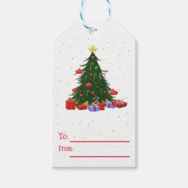 Weihnachtsbaum dekoriert geschenkanhänger