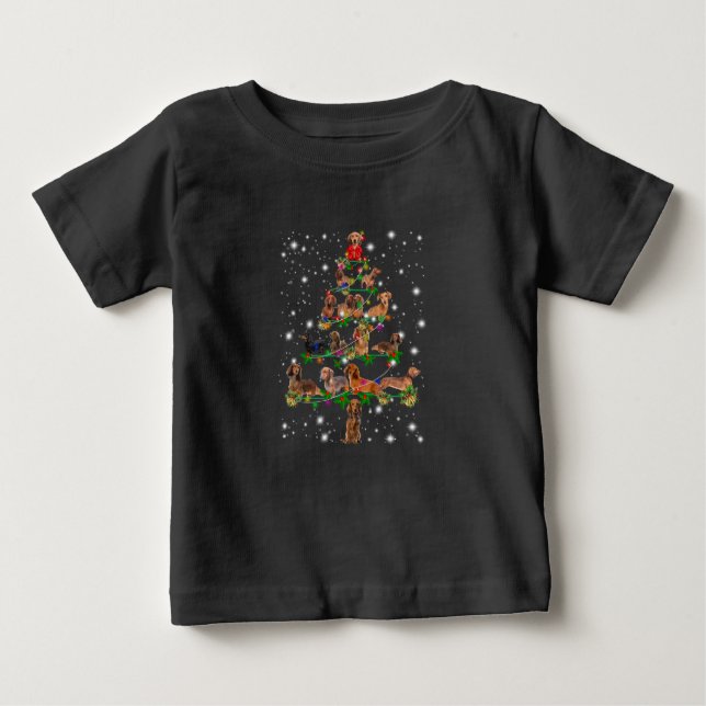 Weihnachtsbaum der Dackel mit leuchtendem Licht Baby T-shirt (Vorderseite)