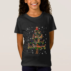 Weihnachtsbaum der Dackel mit leuchtendem Licht T-Shirt