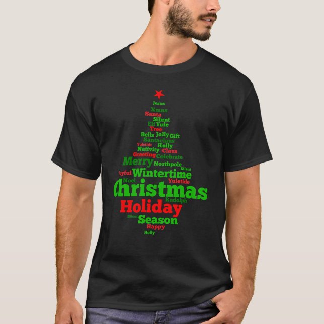 Weihnachtsbaum Der dunkle T - Shirt der Männer (Vorderseite)