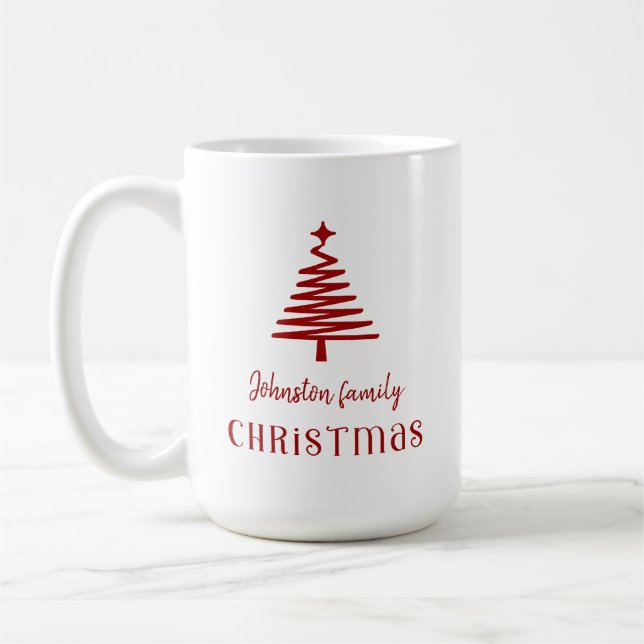 Weihnachtsbaum der eigenen Familie, rot Kaffeetasse (Links)
