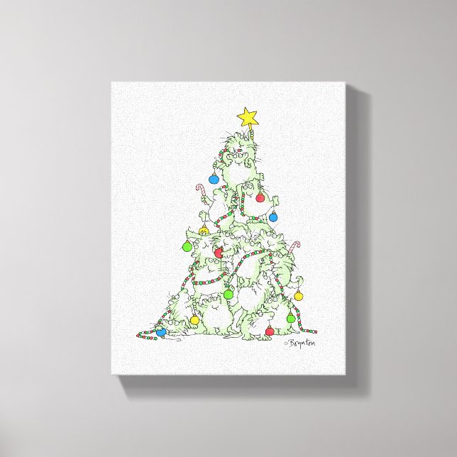 Weihnachtsbaum der Kätzchen von Sandra Boynton Leinwanddruck (Vorderseite)