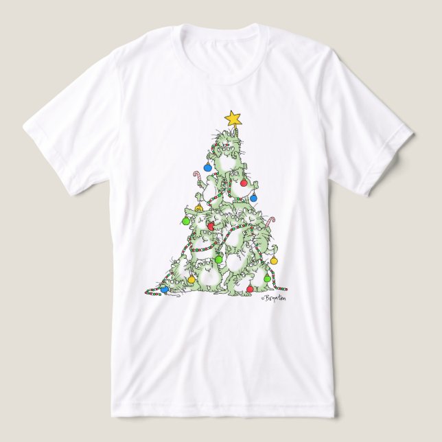 Weihnachtsbaum der Kätzchen von Sandra Boynton Tri-Blend Shirt (Design Vorderseite)