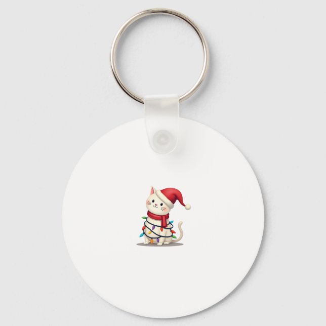 Weihnachtsbaum der Katze (2) Schlüsselanhänger (Vorderseite)