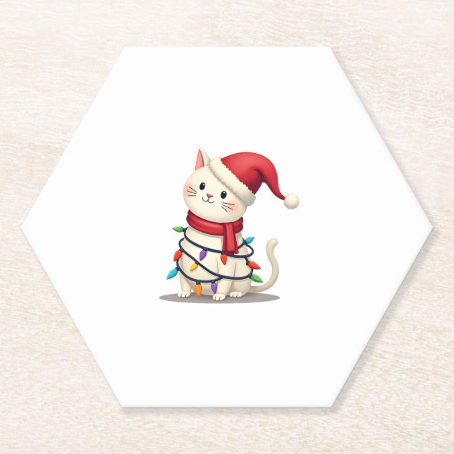 Weihnachtsbaum der Katze (2) Untersetzer (Vorderseite)