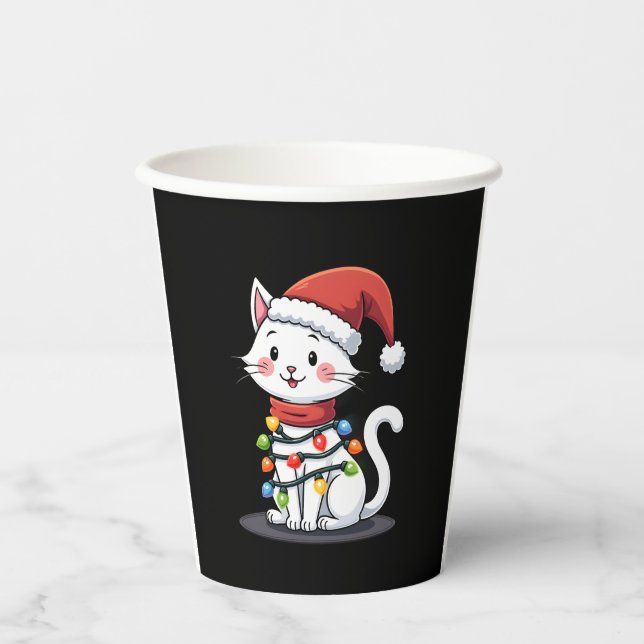 Weihnachtsbaum der Katze (3) Pappbecher (Vorderseite)