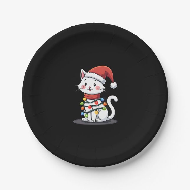 Weihnachtsbaum der Katze (3) Pappteller (Vorderseite)