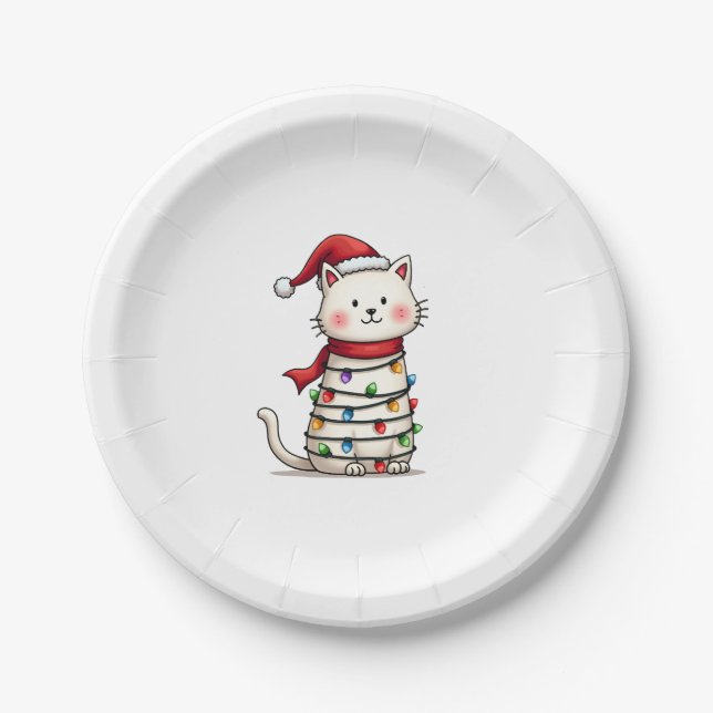 Weihnachtsbaum der Katze (6) Pappteller (Vorderseite)
