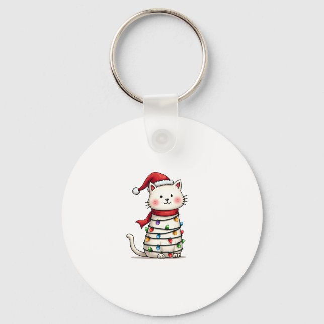 Weihnachtsbaum der Katze (6) Schlüsselanhänger (Vorderseite)