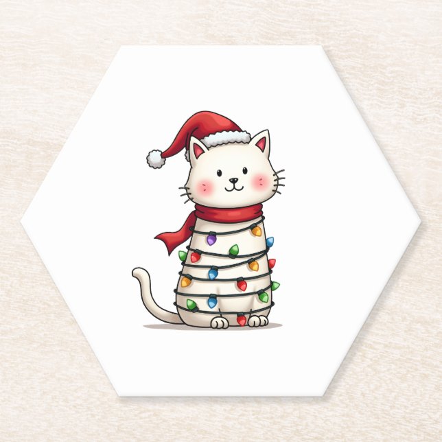 Weihnachtsbaum der Katze (6) Untersetzer (Vorderseite)