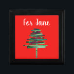 Weihnachtsbaum der modernen Kunst Erinnerungskiste<br><div class="desc">Eine lustige und stilvolle Party Einladung für ein Weihnachtsfest-Party mit einem niedlichen Bild eines modernen künstlerischen,  kunstvollen Weihnachtsbaum geometrischen Formen kubistischen Stil. Modern und lustig. Der Hintergrund kann individuell angepasst werden.</div>