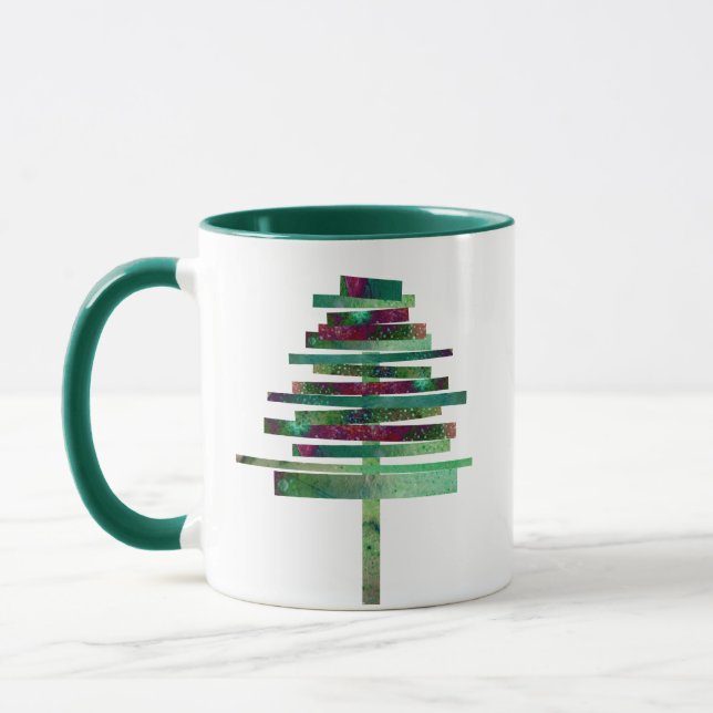 Weihnachtsbaum der modernen Kunst Tasse (Links)