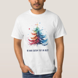 Weihnachtsbaum der Wasserfarbe feiert Weihnachten T-Shirt