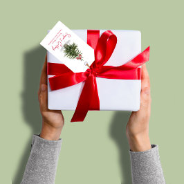 Weihnachtsbaum der Wasserfarbe - Grüße der Jahresz Geschenkanhänger