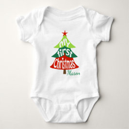Weihnachtsbaum des Babys 1. Weihnachtsanzug Baby Strampler