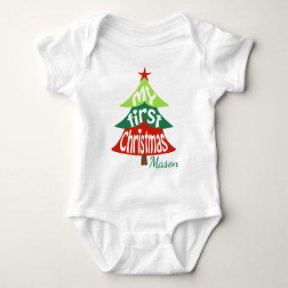 Weihnachtsbaum des Babys 1. Weihnachtsanzug Baby Strampler