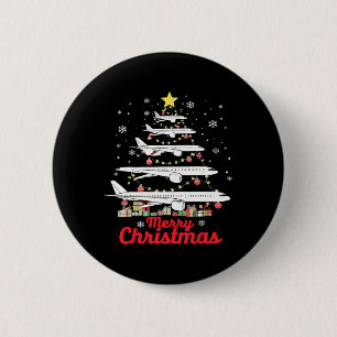 Weihnachtsbaum des Flugzeugs frohe Weihnachten Am  Button