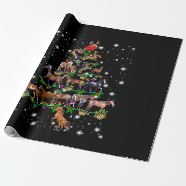 Weihnachtsbaum des Pferdes, bedeckt durch Blitzlic Geschenkpapier (Ungerollt)