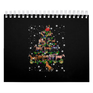 Weihnachtsbaum des Pferdes, bedeckt durch Blitzlic Kalender