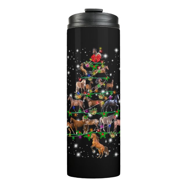 Weihnachtsbaum des Pferdes, bedeckt durch Blitzlic Thermosbecher (Vorderseite)
