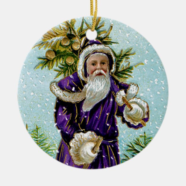 Weihnachtsbaum des Weihnachtsmanns Keramik Ornament (Vorne)
