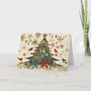 Weihnachtsbaum-Design für festliche Goldfolien Karte