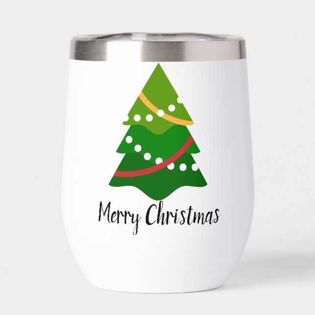 Weihnachtsbaum Design Thermal Wine Tumbler (Rückseite)