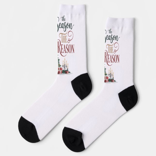 Weihnachtsbaum Die Saison Der Grund Socken (Linkes Detail)