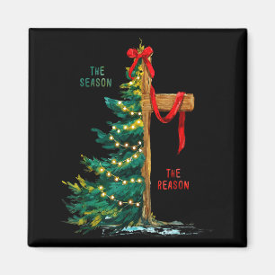 Weihnachtsbaum Die Saison Jesus Kreuz Der Grund Magnet