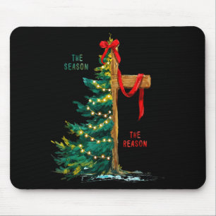 Weihnachtsbaum Die Saison Jesus Kreuz Der Grund Mousepad