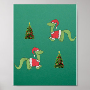 Weihnachtsbaum Dinosaur Poster