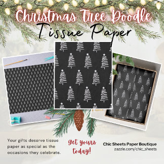 Weihnachtsbaum-Doodle-Design-Seidenpapier Seidenpapier