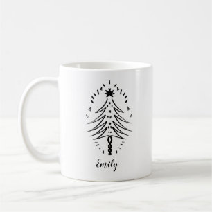 Weihnachtsbaum Doodles Whimsical Tinte Art Two-Ton Kaffeetasse