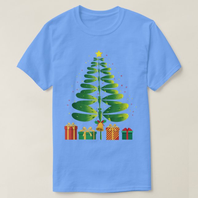 Weihnachtsbaum Dragonfly Funny Xmas Entomologe E T-Shirt (Design vorne)